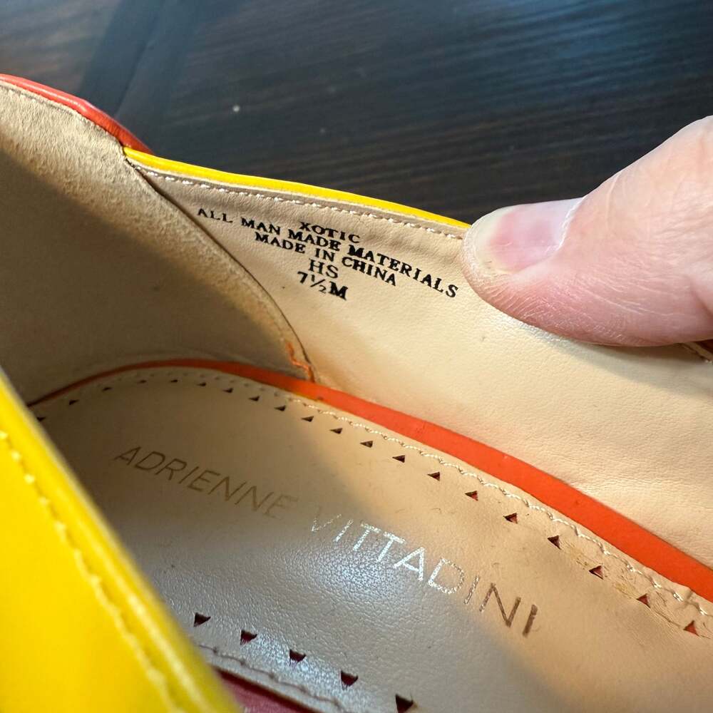 Adrienne‎ Vittadini Yellow & Orange Classic Elegant Heels - Picture 5 of 8
